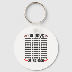 Hockey 100 Days Of School Sports Boys Girls Costum Keychain