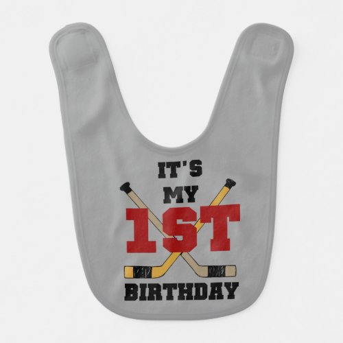 Hockey 1st Birthday Bib