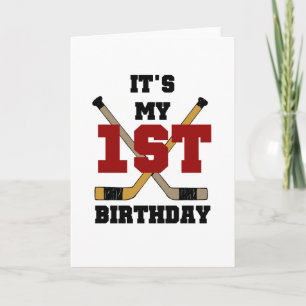 Hockey 1st Birthday Tshirts and Gifts Card