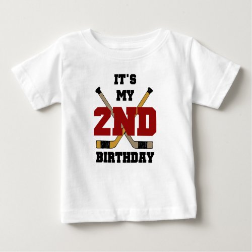 Hockey 2nd Birthday Baby T_Shirt