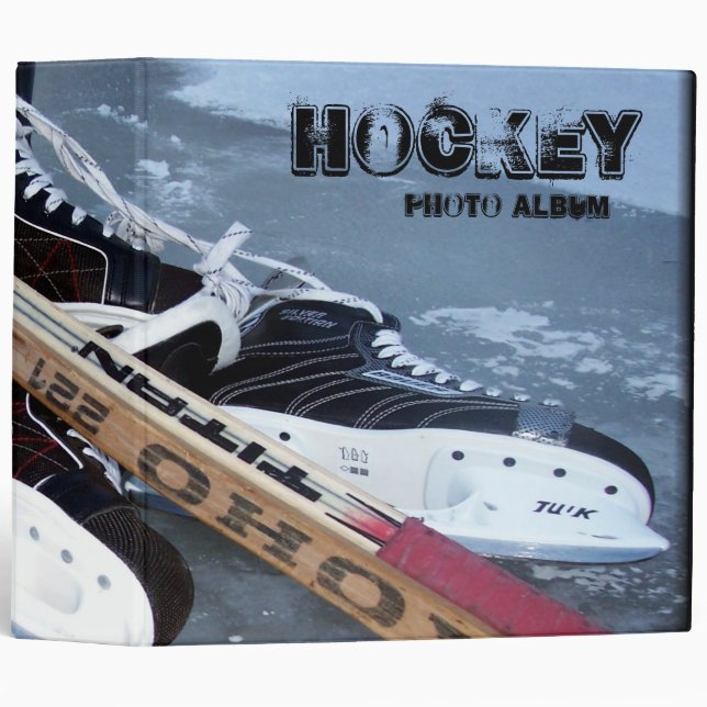 Hockey 3 Photo Album 3 Ring Binder (Front/Spine)