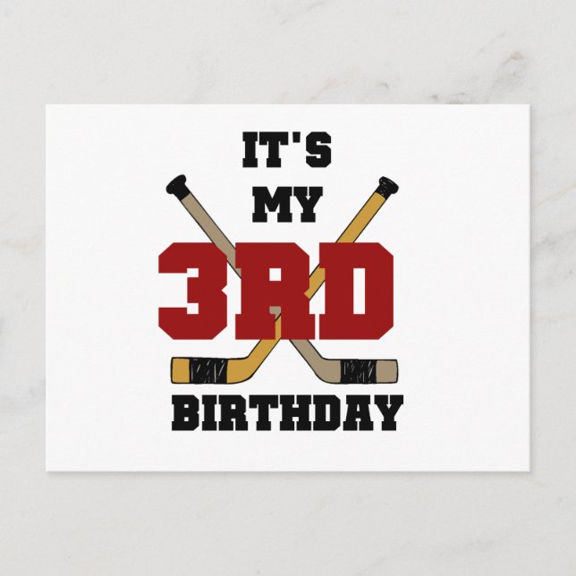 Hockey 3rd Birthday Tshirts and Gifts Postcard (Front)
