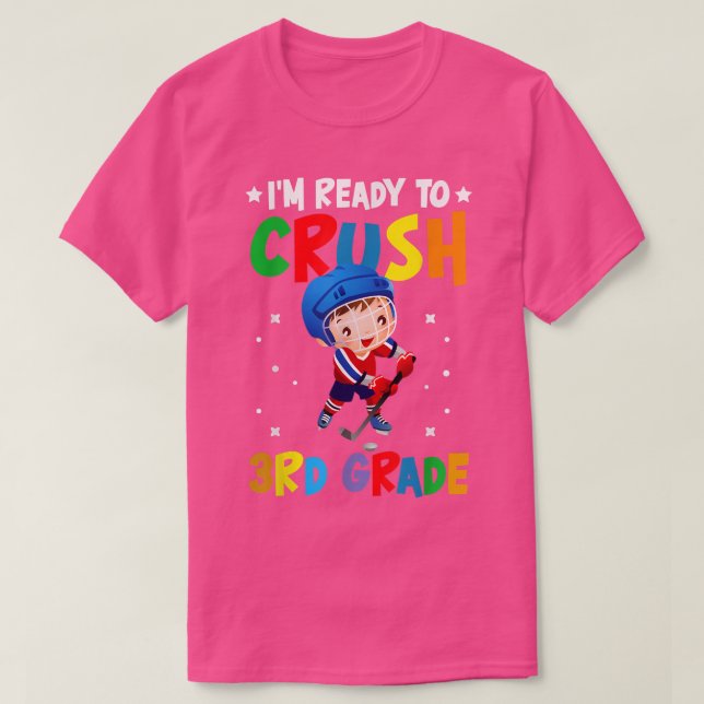 Hockey 3rd Grade Back To School Boys Kids Girls Te T-Shirt (Design Front)