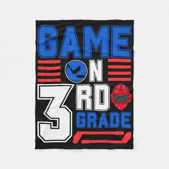 Hockey 3rd Grade Game Day Ck To School For Boys Gi Fleece Blanket (Front)