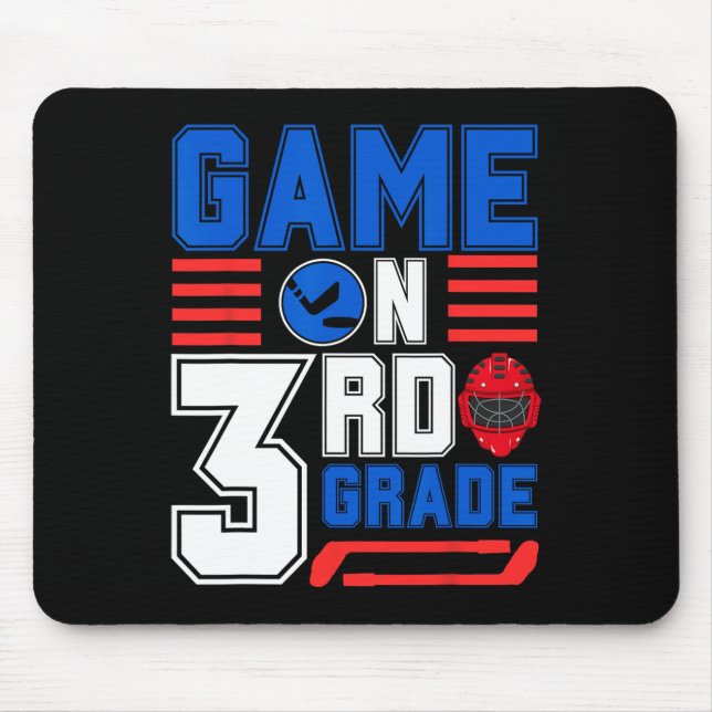 Hockey 3rd Grade Game Day Ck To School For Boys Gi Mouse Pad (Front)
