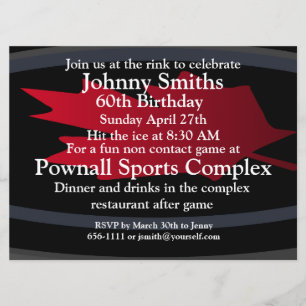 Hockey 60th. birthday invitation. invitation