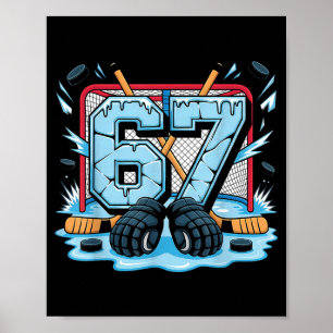 Hockey 67 Drip Ice Rink Gloves Meme Six Seven Srts Poster