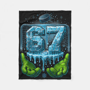 Hockey 67 Six Seven Funny Six Seven 6 7 Gen Alpha Fleece Blanket