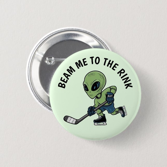 Hockey Alien  Button (Front & Back)