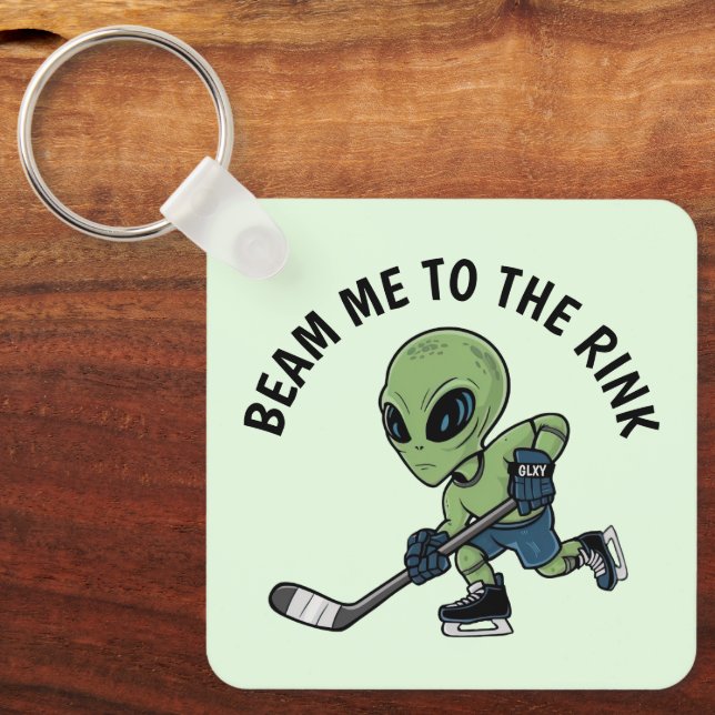 Hockey Alien  Keychain (Front)
