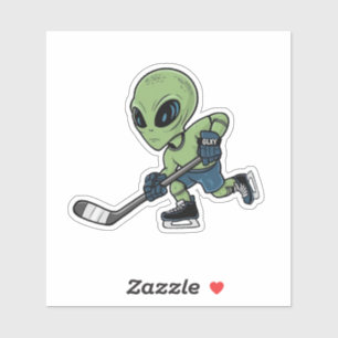Hockey Alien Sticker