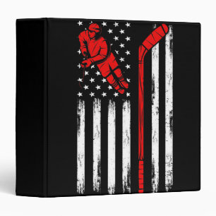 Hockey American Flag 3 Ring Binder
