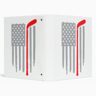 Hockey american flag 3 ring binder
