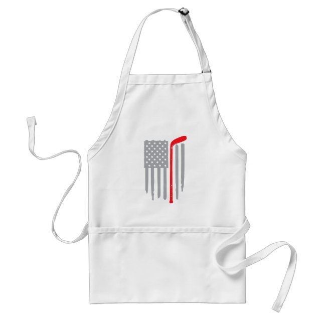 Hockey american flag adult apron (Front)