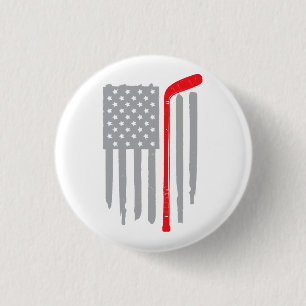 Hockey american flag button