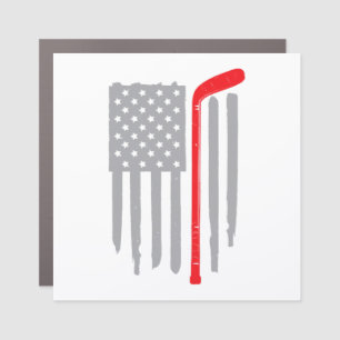 Hockey american flag car magnet