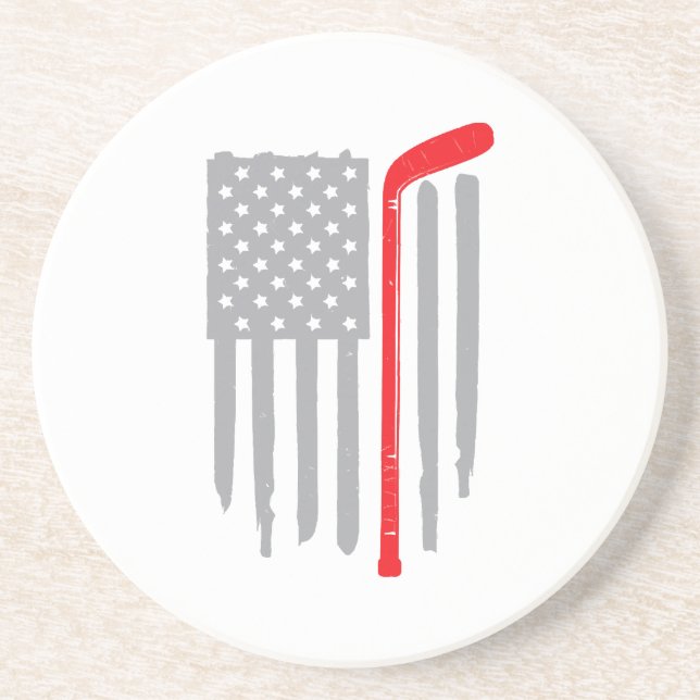 Hockey american flag coaster (Front)