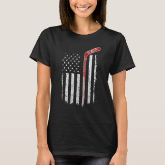 Hockey American Flag  Hockey Flag T-Shirt