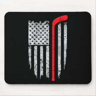 Hockey American Flag Hockey Tee Ice Hockey Playe Mouse Pad