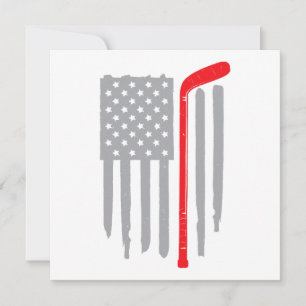 Hockey american flag invitation