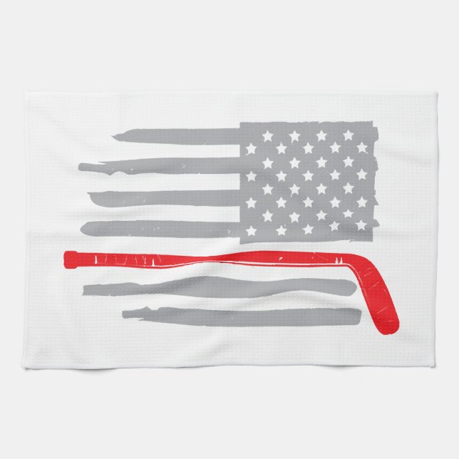 Hockey american flag kitchen towel (Horizontal)