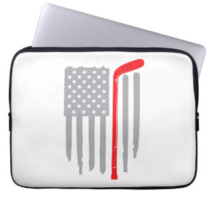 Hockey american flag laptop sleeve