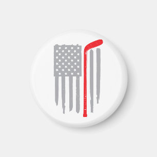 Hockey american flag magnet