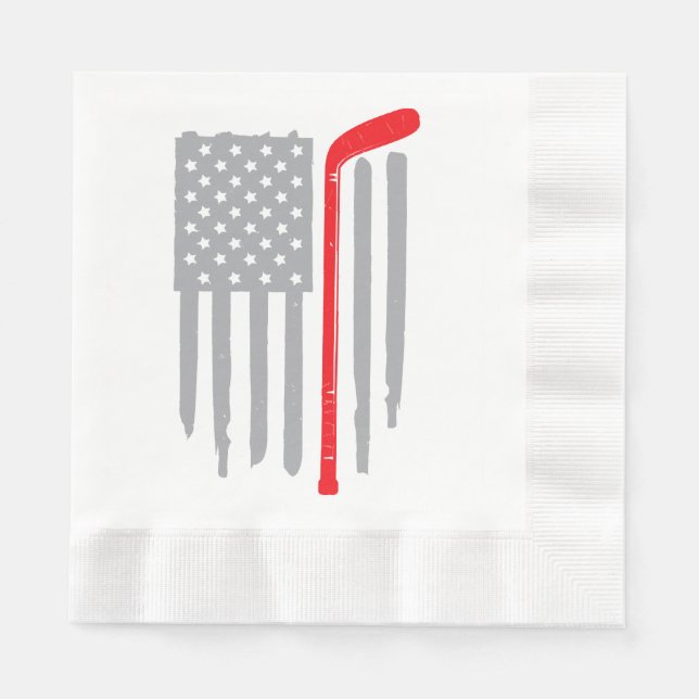 Hockey american flag napkins (Front)