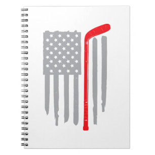 Hockey american flag notebook