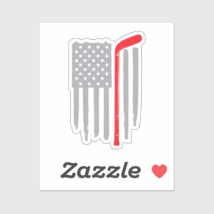 Hockey american flag sticker