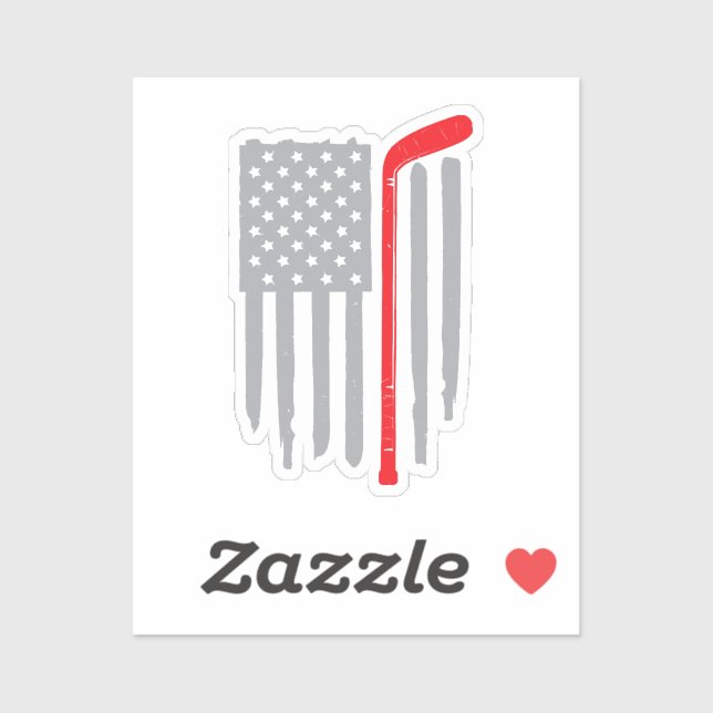 Hockey american flag sticker (Sheet)