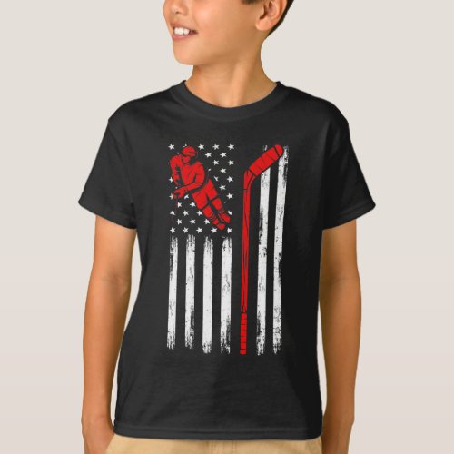 Hockey American Flag T_Shirt