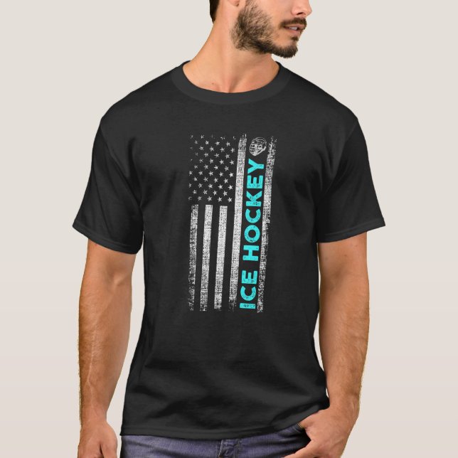 Hockey American Flag T-Shirt (Front)
