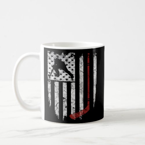 Hockey American Usa Flag Mens Coffee Mug