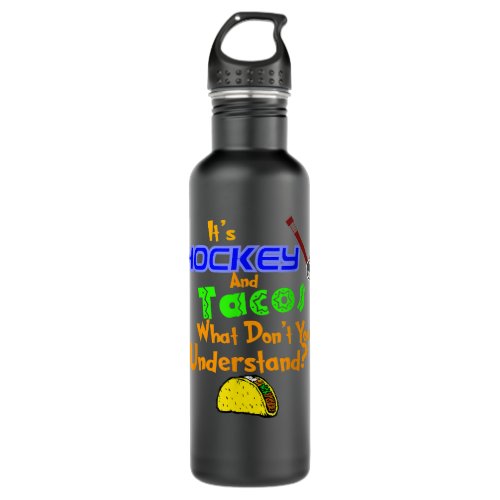 Hockey And Tacos Tuesday Taco Night  Stainless Steel Water Bottle