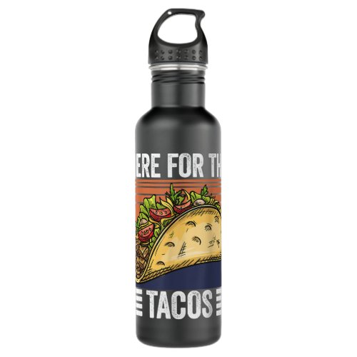 Hockey and Tacos vintage sports  Stainless Steel Water Bottle