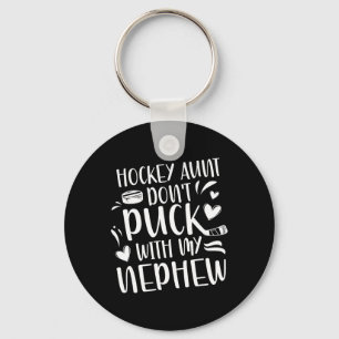 Hockey Aunt Of A Hockey Player Funny Hockey Auntie Keychain