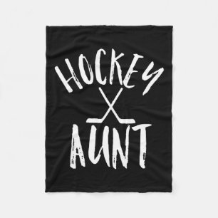 Hockey Aunt Sports Fan Womens Cheer Vintage Gift Fleece Blanket