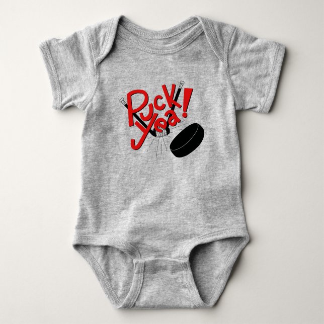 Hockey Baby Funny Outfit Baby Bodysuit (Front)