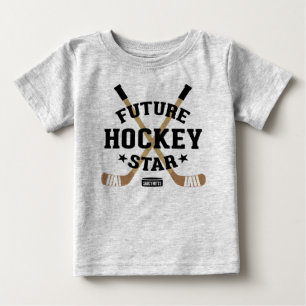 Hockey Baby Future Hockey Star Player Brown Sticks Baby T-Shirt
