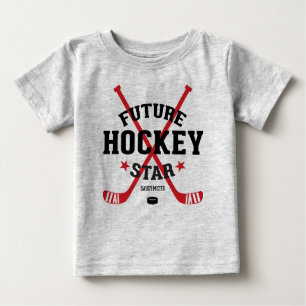 Hockey Baby Future Hockey Star Red Sticks Baby T-Shirt