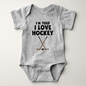 Hockey Baby I Love Hockey Bodysuit