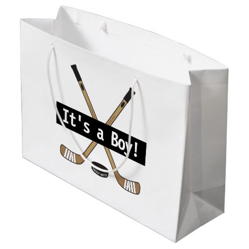 Hockey Baby Its a Boy Girl Hockey Sticks Large Gift Bag