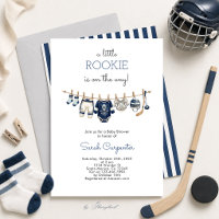 Hockey Baby Shower Boy Invitation
