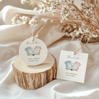 Hockey baby shower, ice hockey gender reveal, favor tags