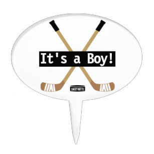 Hockey Baby Shower It's a boy girl Hockey Sticks Cake Topper