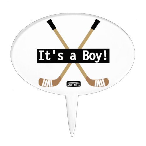 Hockey Baby Shower Its a boy girl Hockey Sticks Cake Topper