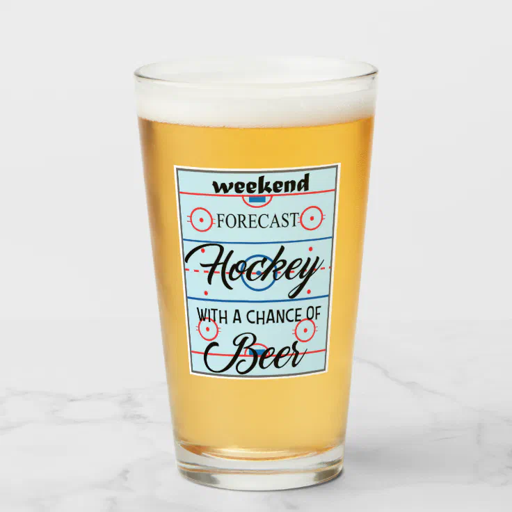 HOCKEY BEER GLASS | Zazzle