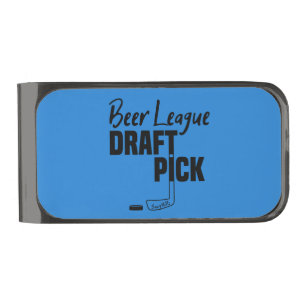 Hockey Beer League Draft Pick Player Gunmetal Finish Money Clip