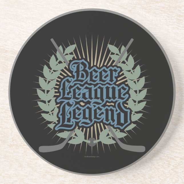 Hockey Beer League Legend Drink Coaster (Front)